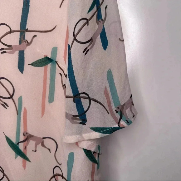 Emily and Fin ModCloth Monkey Around Town Blouse Size Large - Picture 8 of 11